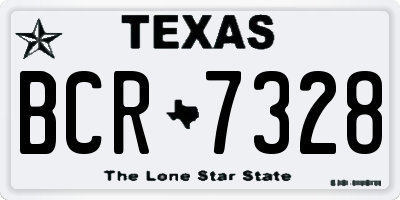 TX license plate BCR7328