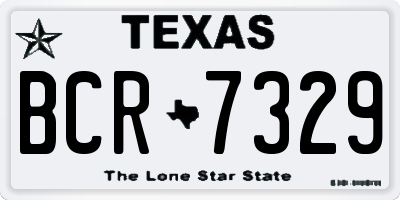 TX license plate BCR7329