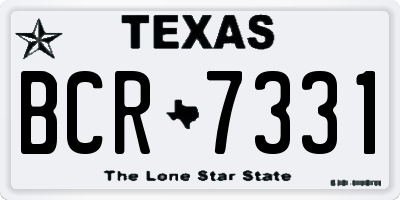 TX license plate BCR7331