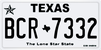 TX license plate BCR7332