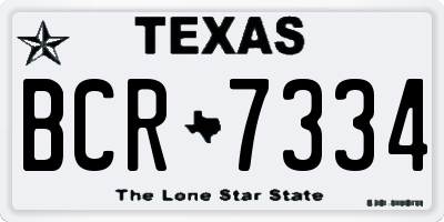 TX license plate BCR7334