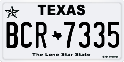 TX license plate BCR7335
