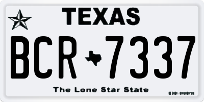 TX license plate BCR7337