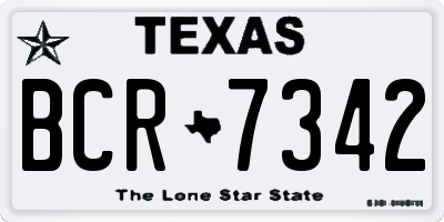 TX license plate BCR7342