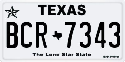 TX license plate BCR7343