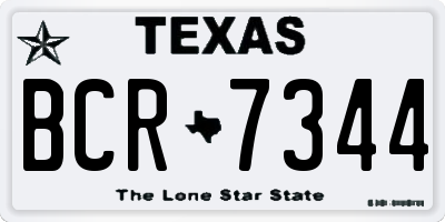 TX license plate BCR7344