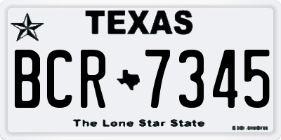 TX license plate BCR7345