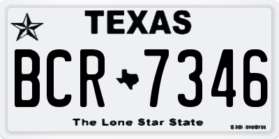 TX license plate BCR7346