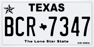 TX license plate BCR7347