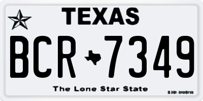 TX license plate BCR7349