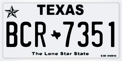 TX license plate BCR7351