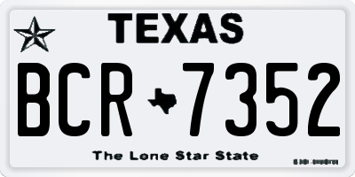 TX license plate BCR7352