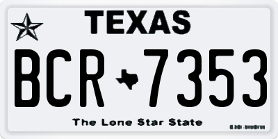 TX license plate BCR7353