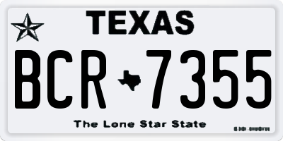 TX license plate BCR7355