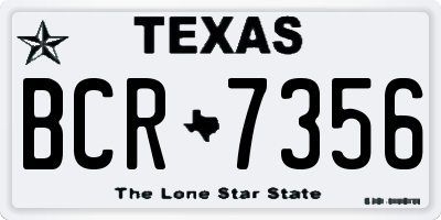 TX license plate BCR7356