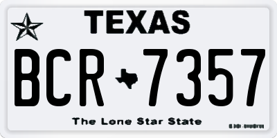 TX license plate BCR7357