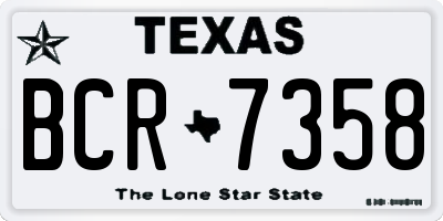TX license plate BCR7358