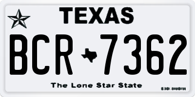 TX license plate BCR7362