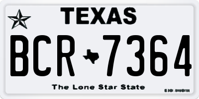 TX license plate BCR7364