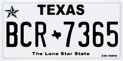 TX license plate BCR7365