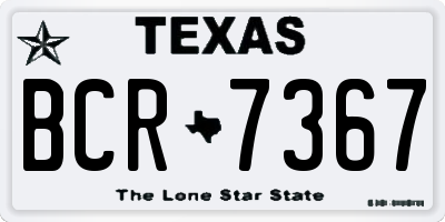 TX license plate BCR7367