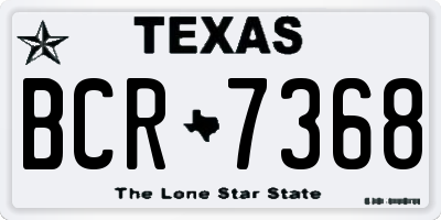 TX license plate BCR7368