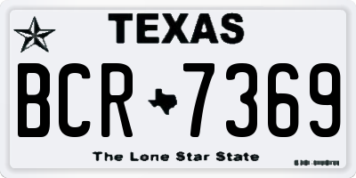 TX license plate BCR7369