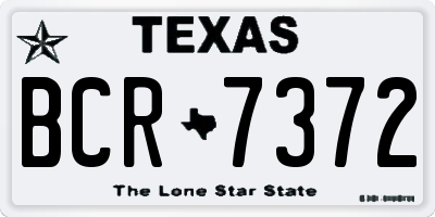 TX license plate BCR7372