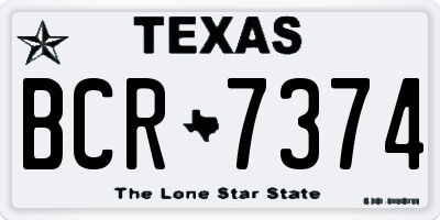 TX license plate BCR7374