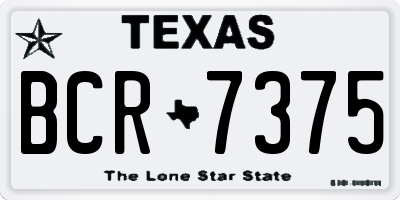 TX license plate BCR7375