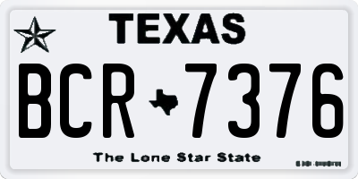 TX license plate BCR7376