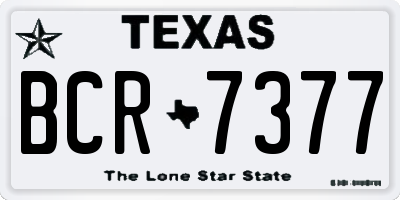 TX license plate BCR7377