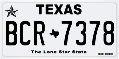 TX license plate BCR7378