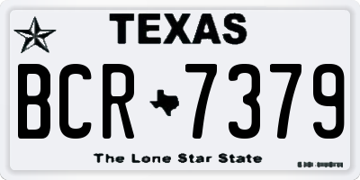 TX license plate BCR7379