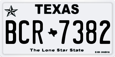 TX license plate BCR7382