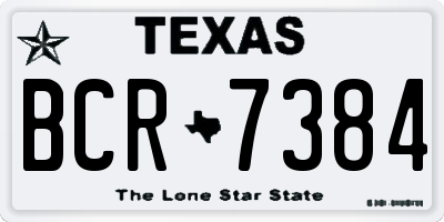 TX license plate BCR7384