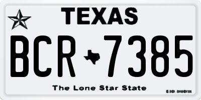 TX license plate BCR7385