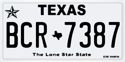 TX license plate BCR7387