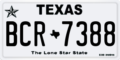 TX license plate BCR7388