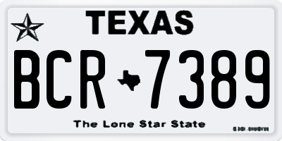 TX license plate BCR7389