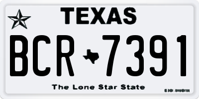 TX license plate BCR7391