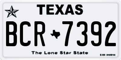 TX license plate BCR7392