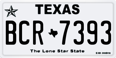 TX license plate BCR7393