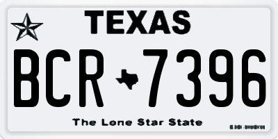 TX license plate BCR7396