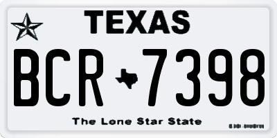 TX license plate BCR7398