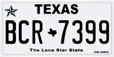 TX license plate BCR7399