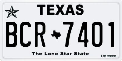 TX license plate BCR7401