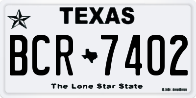 TX license plate BCR7402
