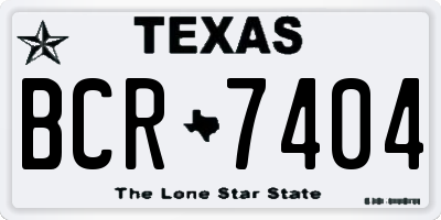 TX license plate BCR7404