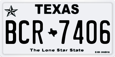 TX license plate BCR7406